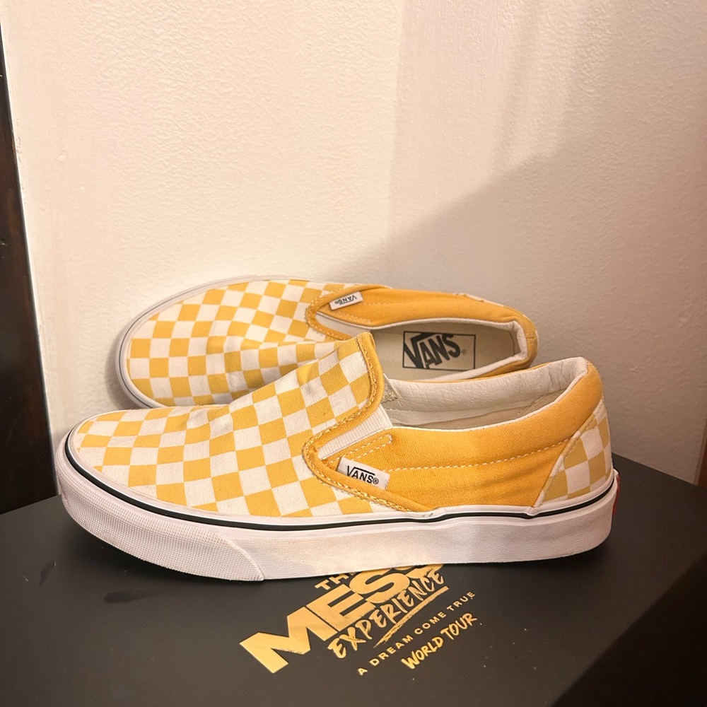 Vans Classic Yellow Checkered Slip-Ons